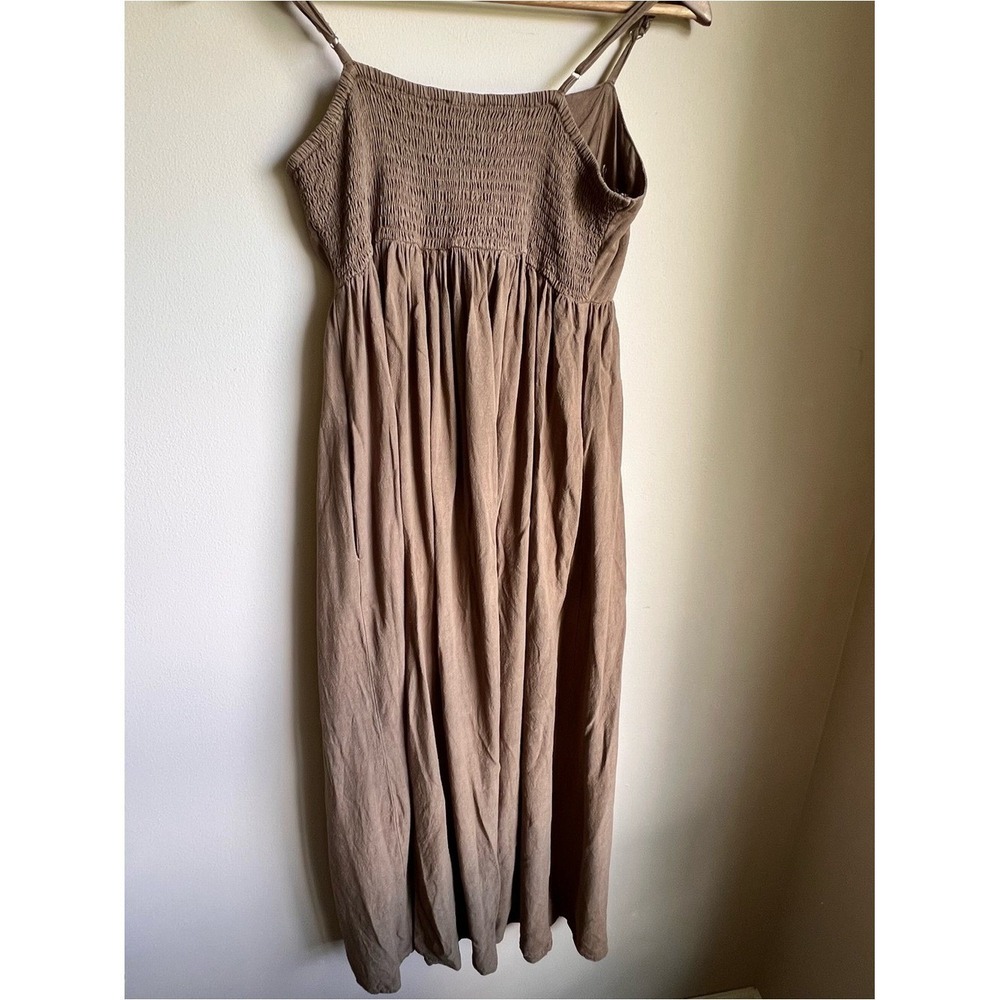 Natural Life Women S Earthy Brown Sleeveless Maxi Granola Lagenlook Hippie Flax - Picture 3 of 10